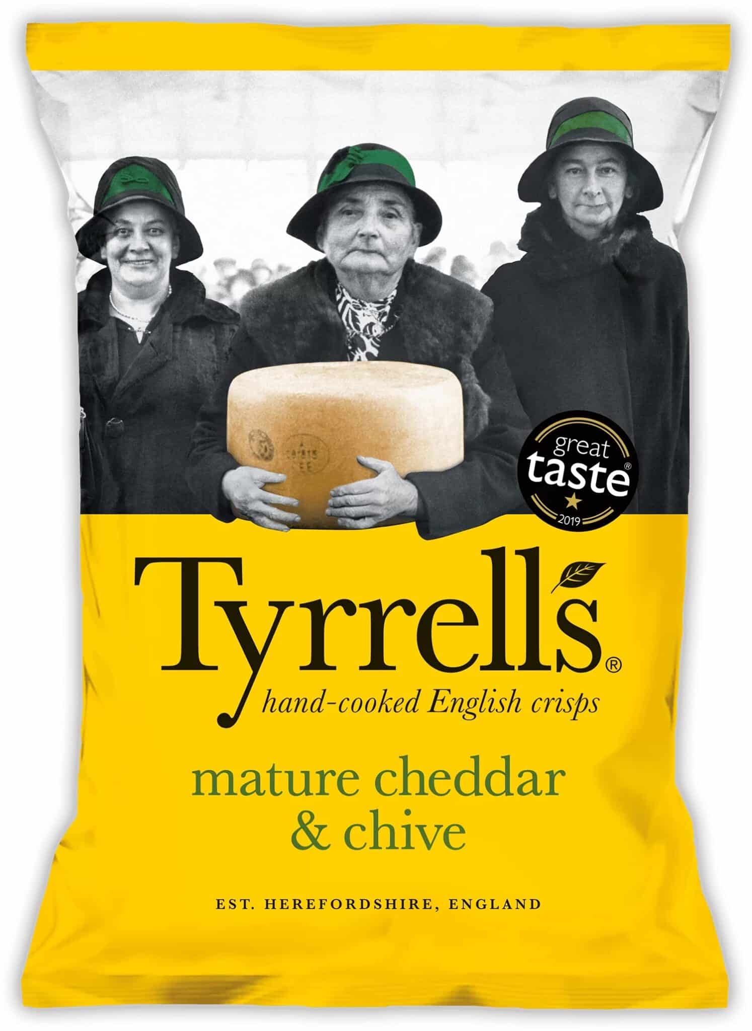 Tyrrell’s kartulikrõpsud küpse cheddari juustu ja murulauguga 150 g (12)