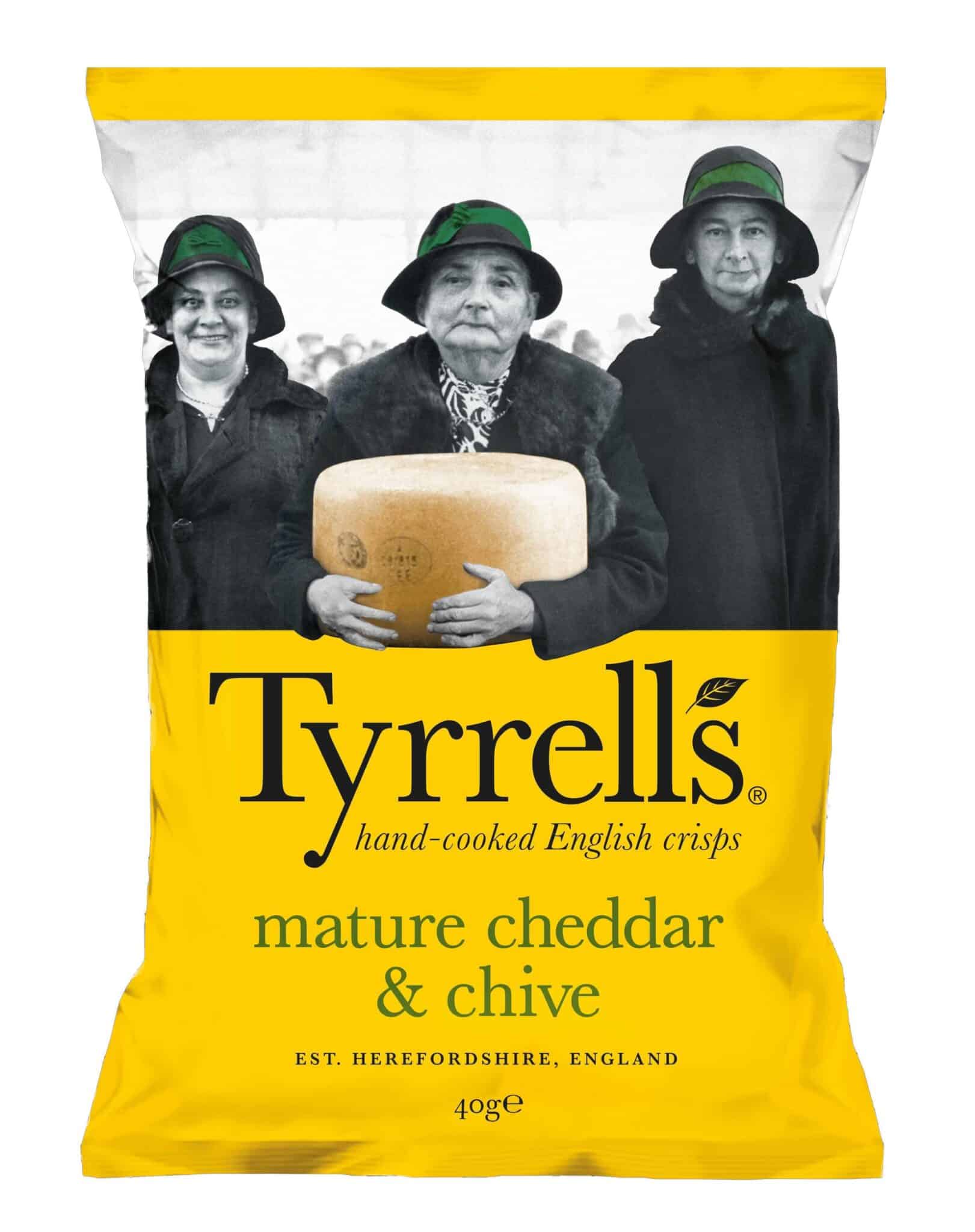 Tyrrell’s kartulikrõpsud küpse cheddari juustu ja murulauguga 40 g (24)